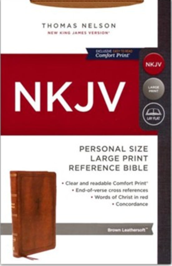 NKJV Personal-Size Large Print Reference Bible Comfort Print Brown