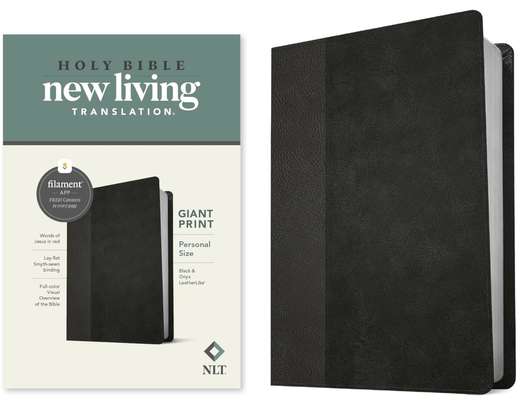 NLT Personal Size Giant Print Bible Black/Onyx Filament Ed
