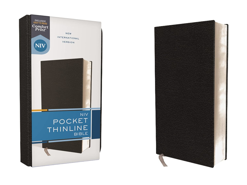 NIV Pocket Thinline Bible Bonded Leather Black