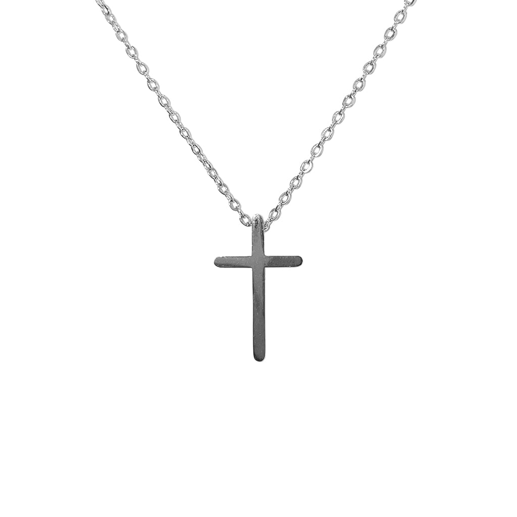 Elegance Cross Pendant Necklace | White Gold