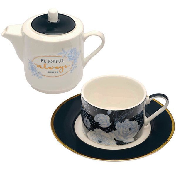 Be Joyful Always - 1 Thessalonians 5:16 | Tea for One Tea Set