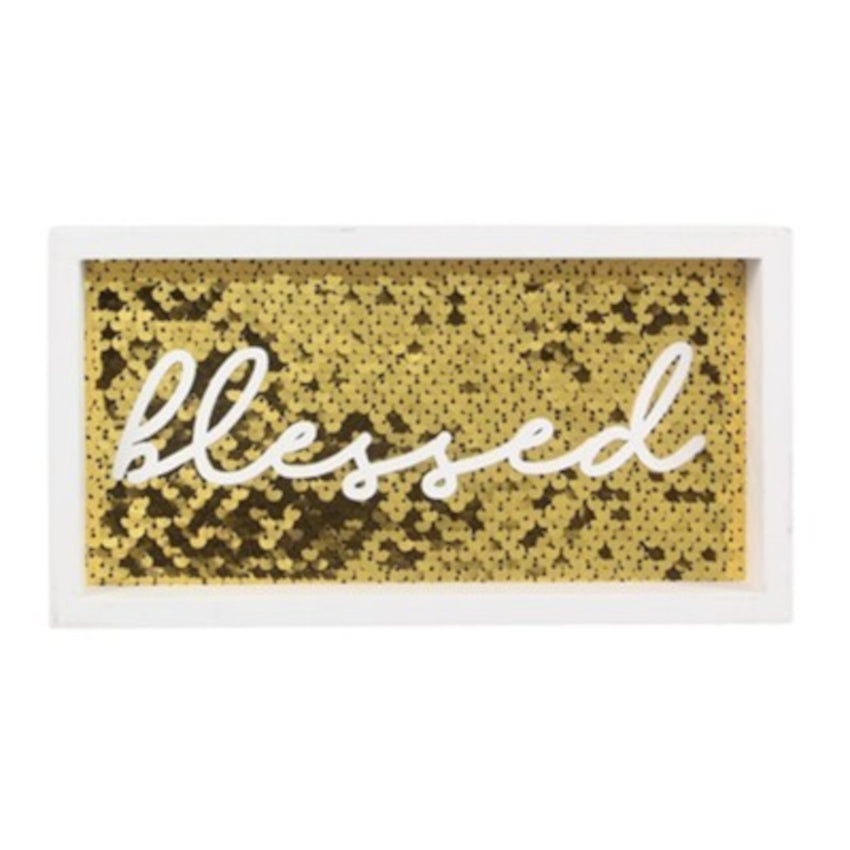 Blessed Wood Cutout Sign