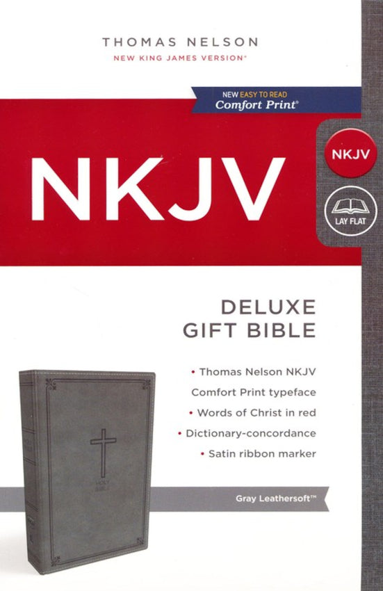 NKJV Deluxe Gift Bible Gray Comfort Print