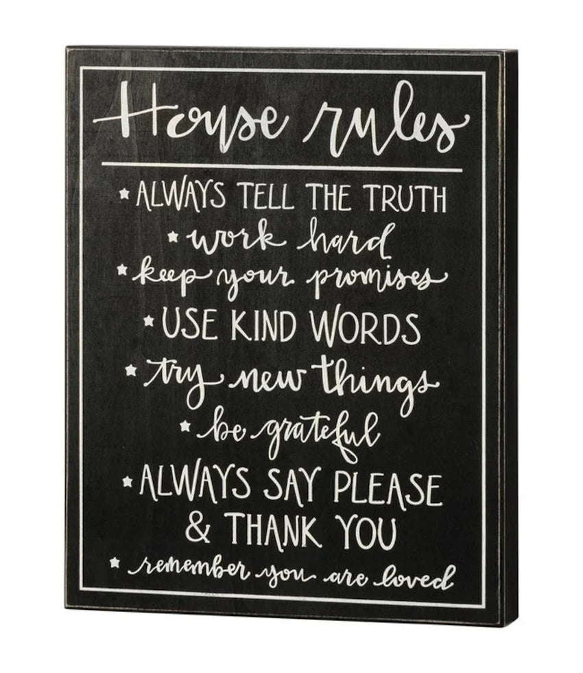Box Sign - House Rules