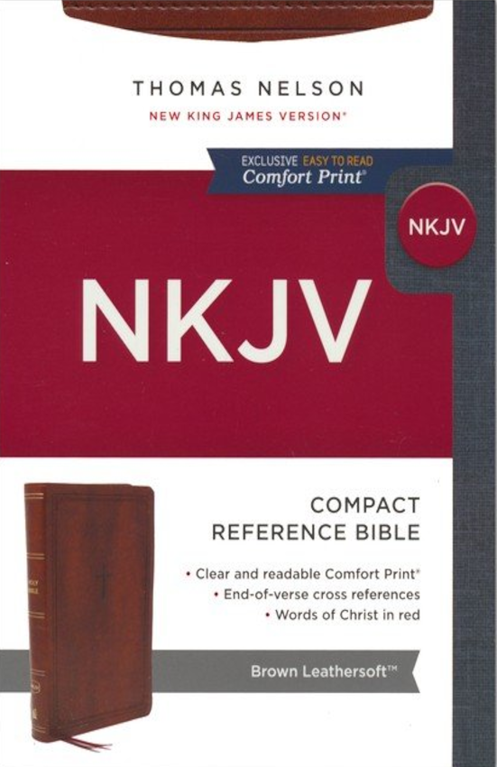 NKJV End-of-Verse Ref Bible Compact Brown Comfort Print
