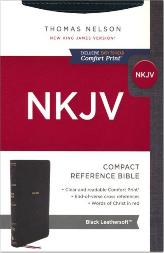 NKJV End-of-Verse Reference Bible Compact Black Comfort Print