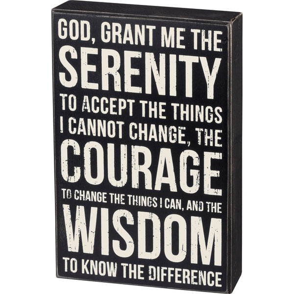 Serenity Prayer | Box Sign