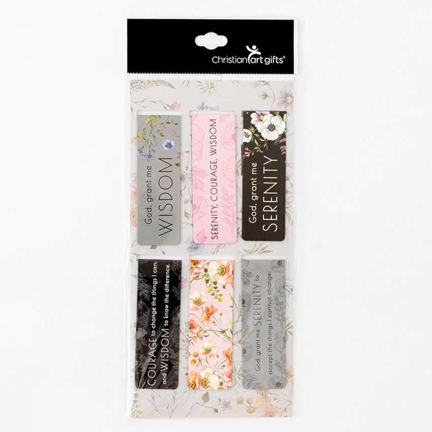 Serenity Courage Wisdom,Set of 6 Magnetic Bookmarks