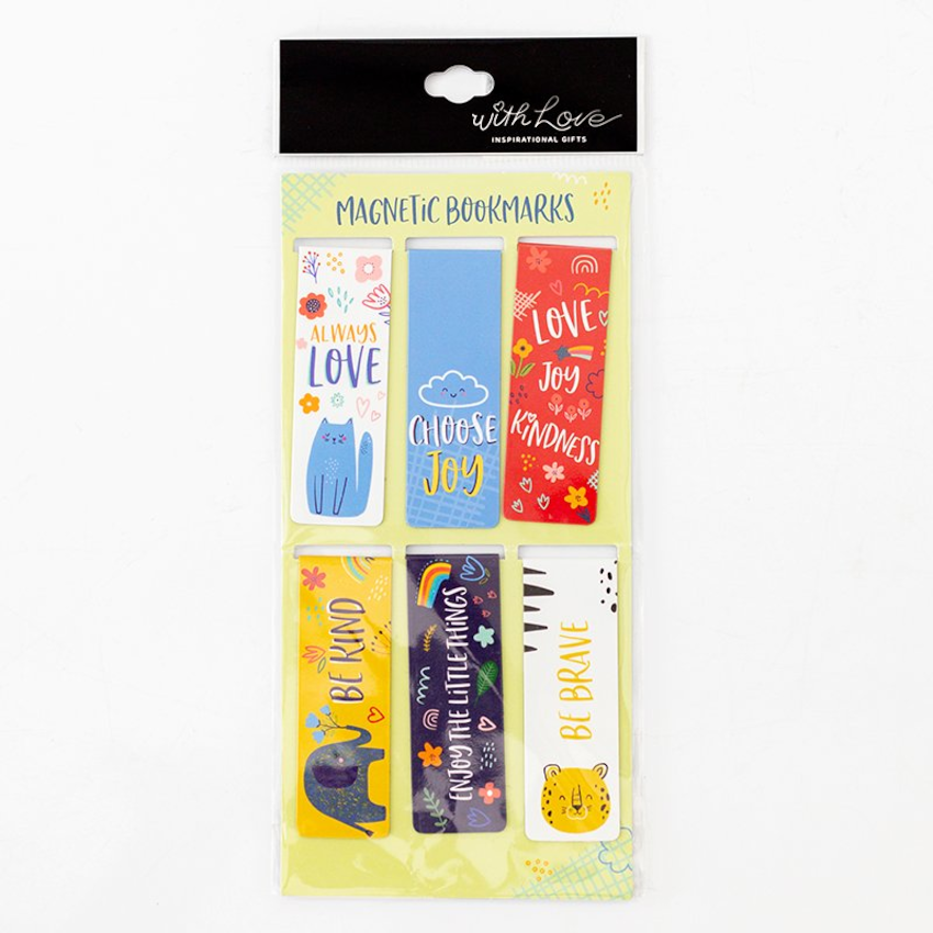 Bright Animals, Set of 6 Magnetic Bookmarks