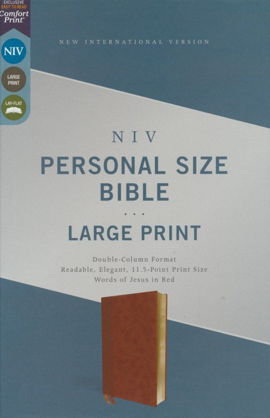 NIV Personal Size Bible Large Print Leathersoft Brown