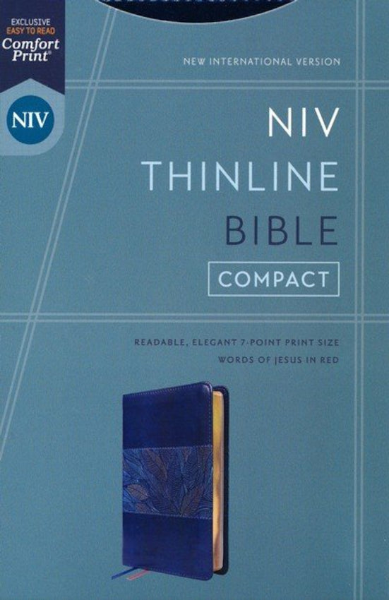 NIV Thinline Bible Compact Leathersoft, Blue Floral