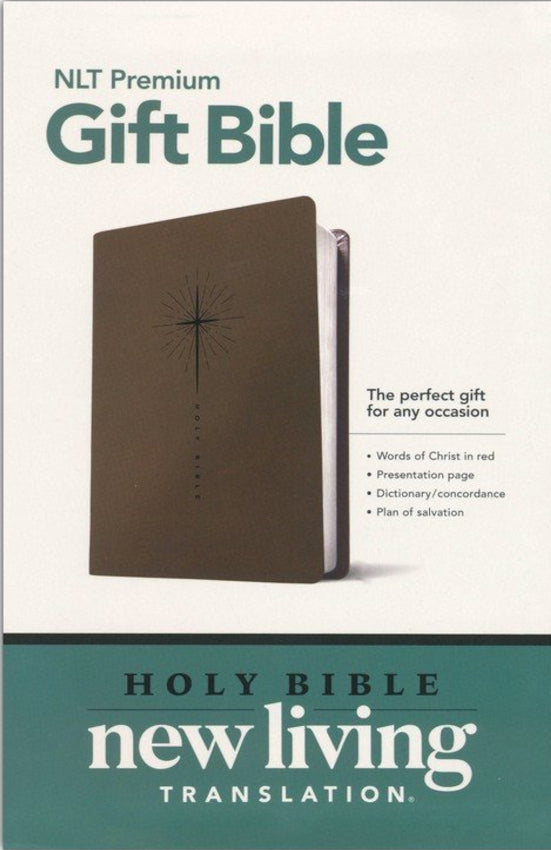 NLT Premium Gift Bible Star Cross Taupe