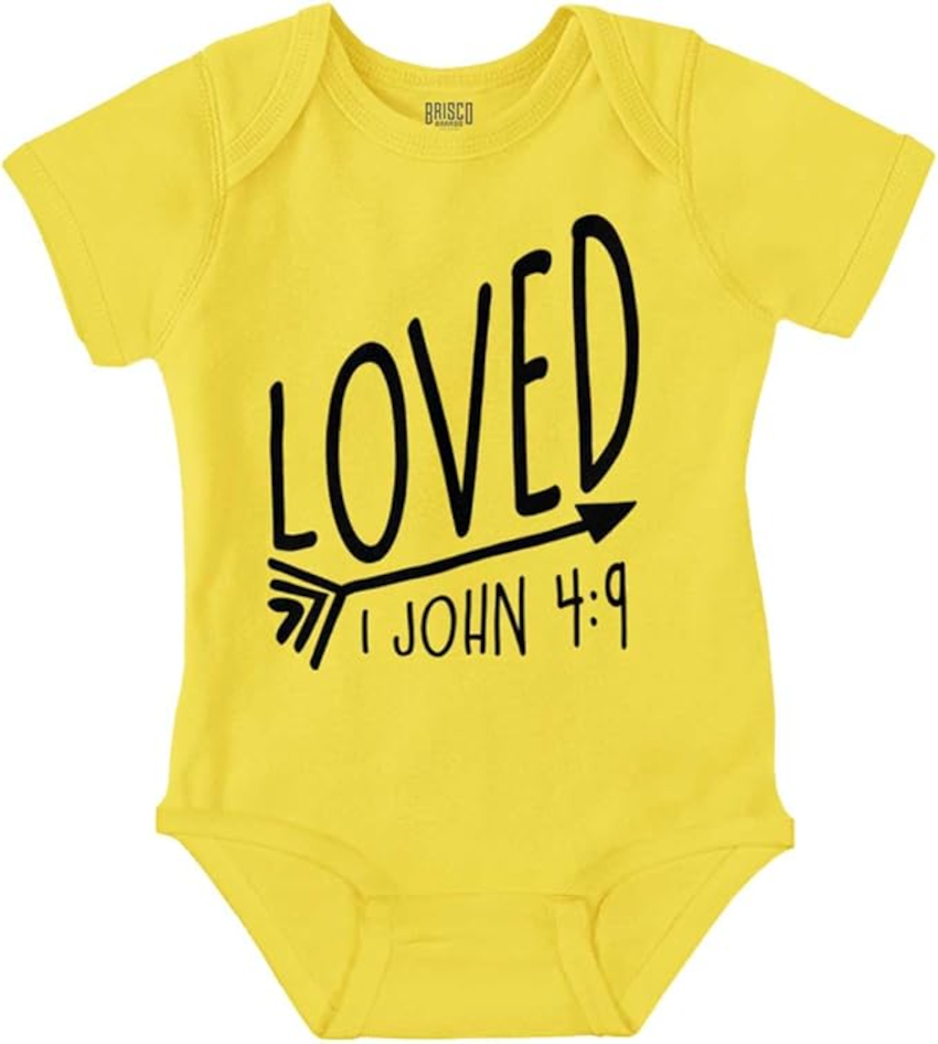 Loved John 4:9 Christian Arrow Baby Bodysuit Jumper