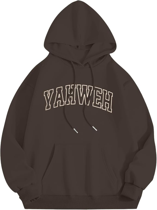 YHWH Long Sleeve Pullover Tops Brown