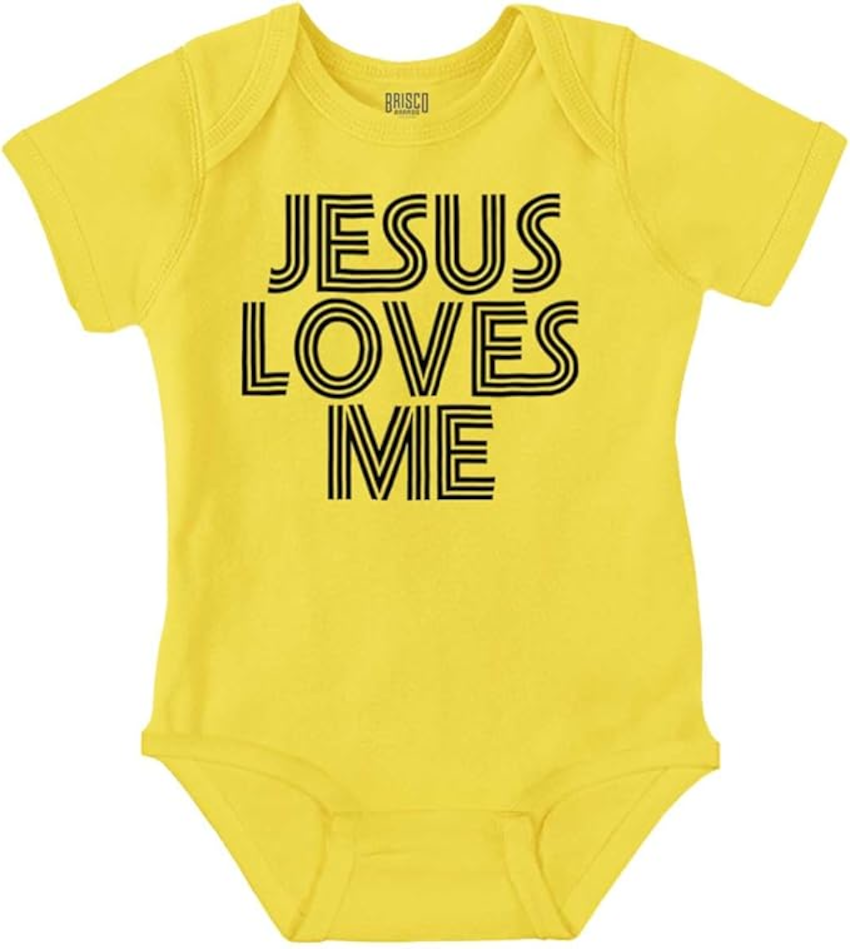 Jesus Loves Me Retro Christian Baby Romper Boys or Girls