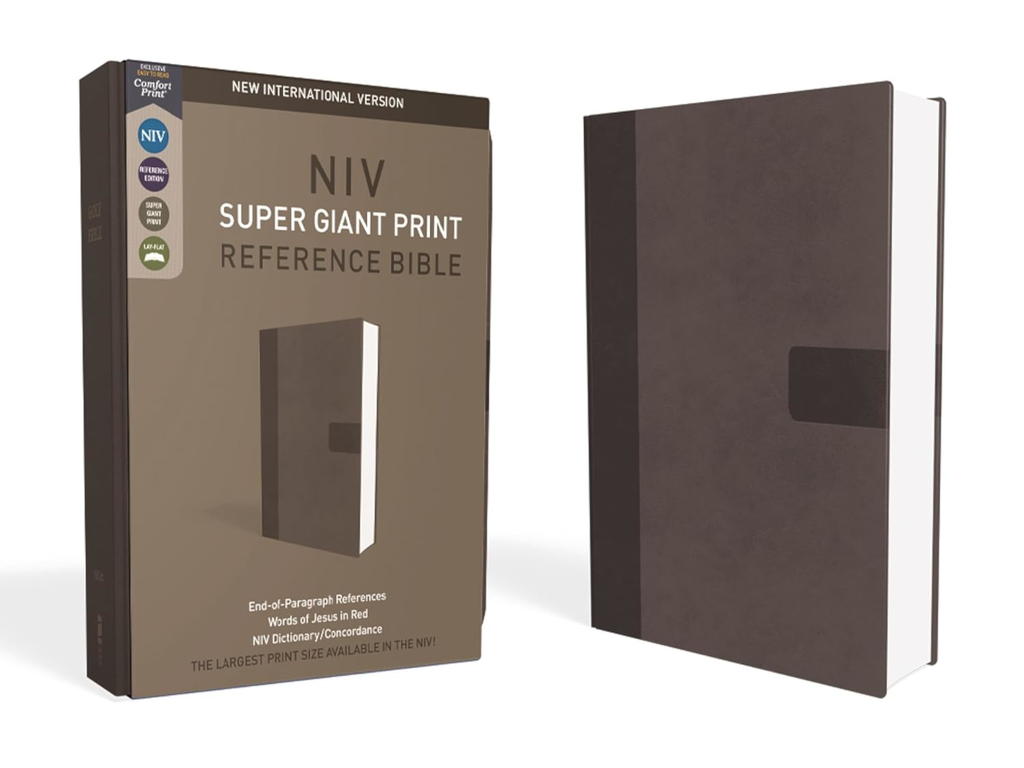 NIV Super Giant Print Reference Bible Grey