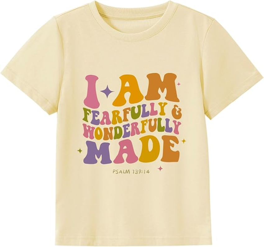 Christian Jesus T-shirt Kids I am fearfully and wonderfully made