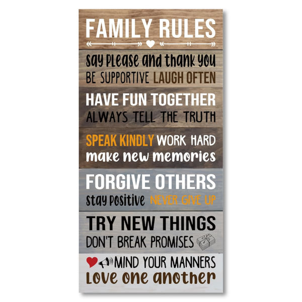 Family Rules Wall Décor