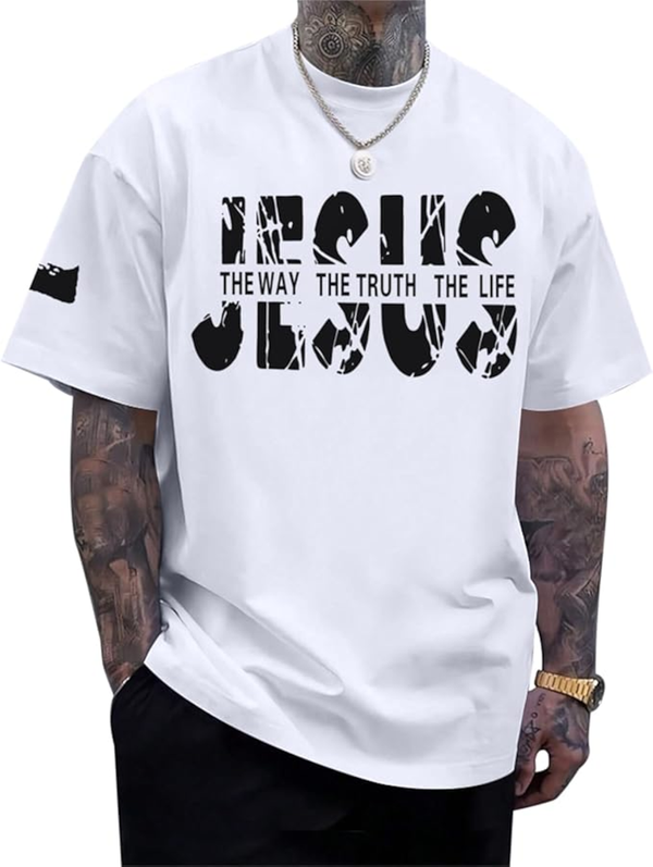 Jesus The Way the truth the life Christian Graphic T-shirts White