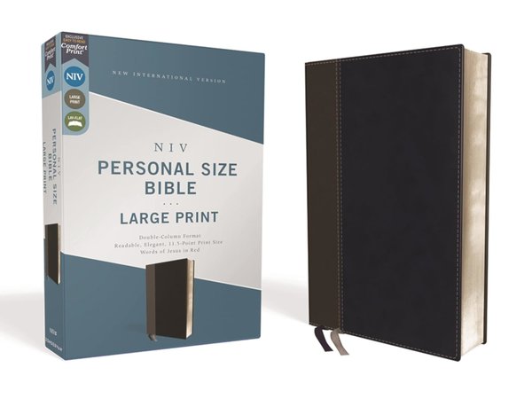 NIV Personal Size Bible Large Print Leathersoft Black