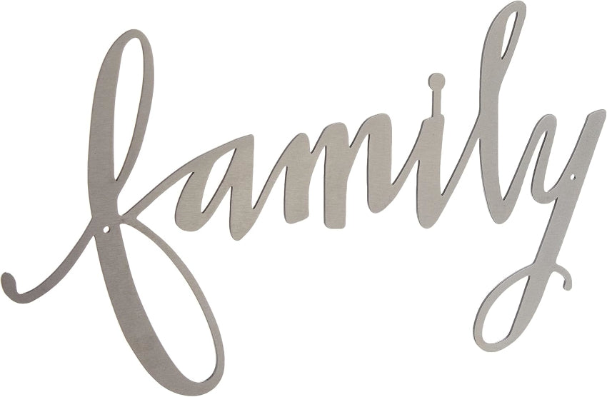 Family Precison Cut Metal Word Sign
