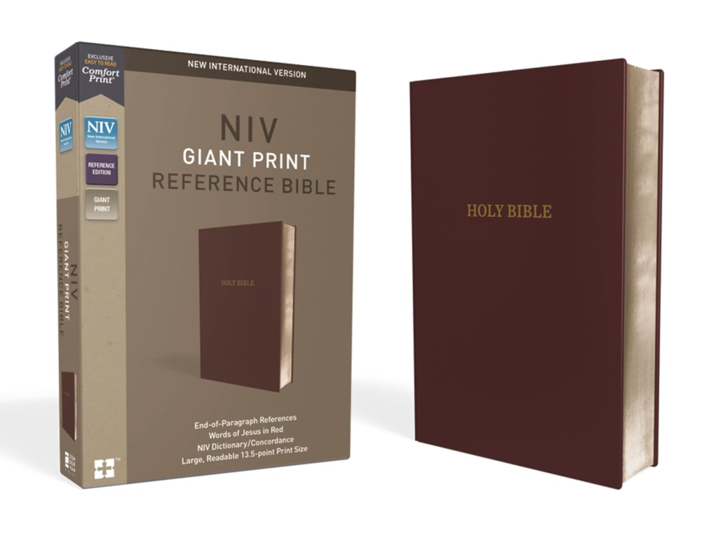 NIV Reference Bible Giant Print Burgundy Comfort Print