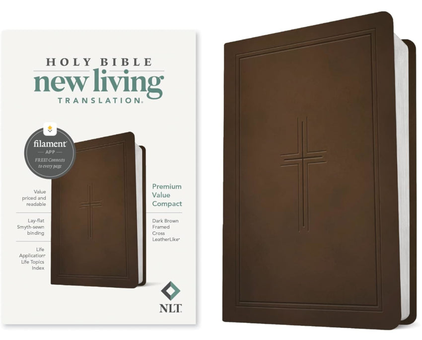 NLT Premium Value Compact Bible Filament Ed Dark Brown