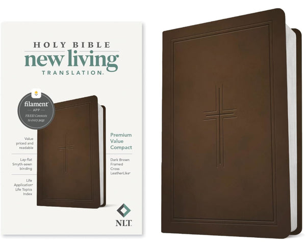 NLT Premium Value Compact Bible Filament Ed Dark Brown