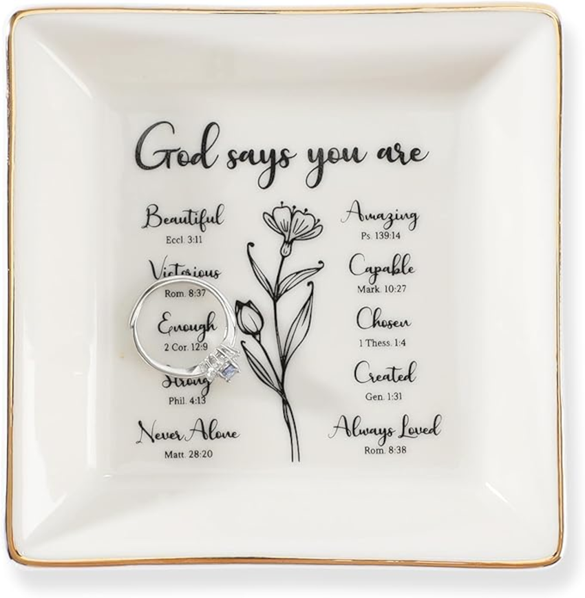 HOME SMILE Ceramic Ring Dish Jewelry Tray