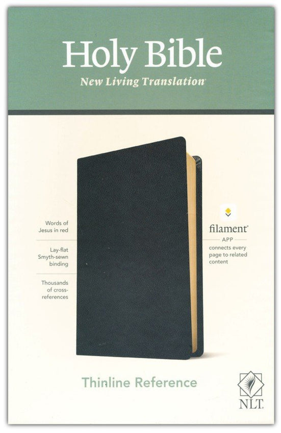 NLT Thinline Ref Bible Filament Enabled Genuine Leather Black