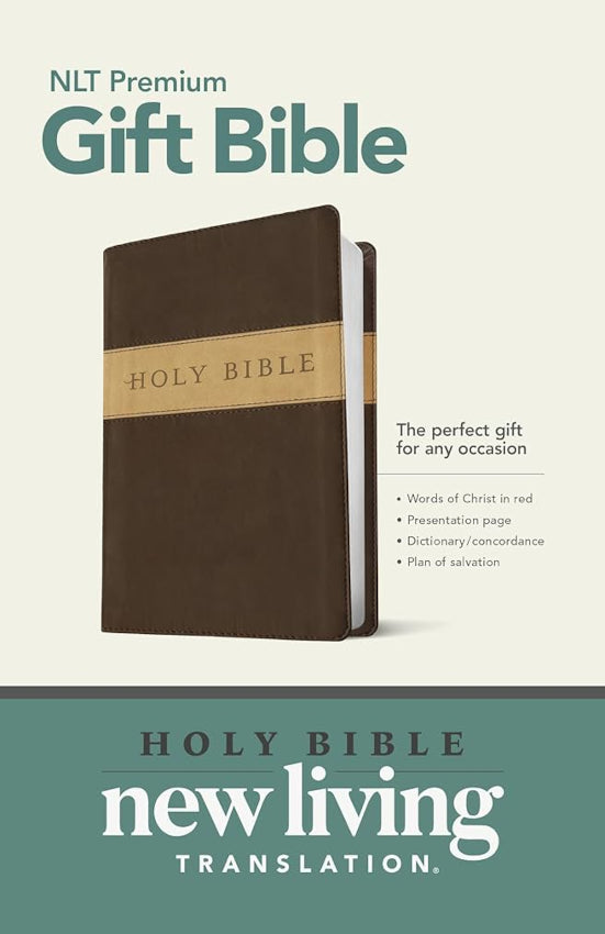 NLT Premium Gift Bible TuTone LeatherLike Dark Brown/Tan