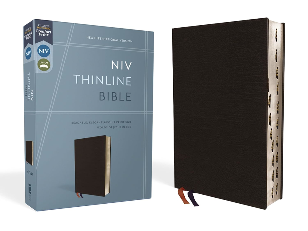 NIV Thinline Bible Bonded Leather Black Indexed