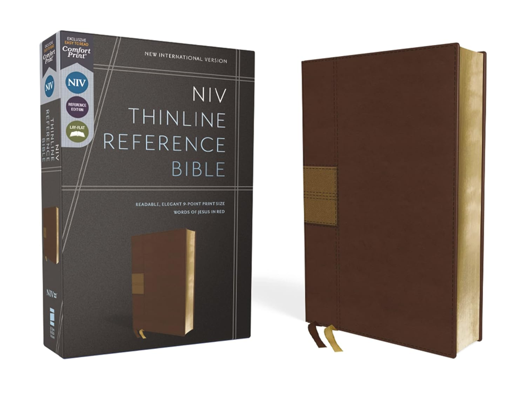 NIV Thinline Reference Bible Leathersoft Brown Comfort Print
