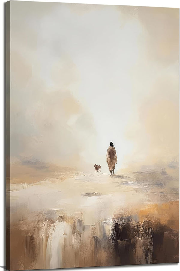 Jesus Leaves The 99 Sheep Christian Canvas Wall Art