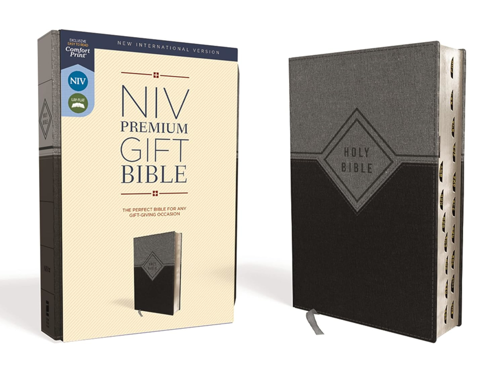 NIV Premium Gift Bible Black/Gray Indexed Comfort Print