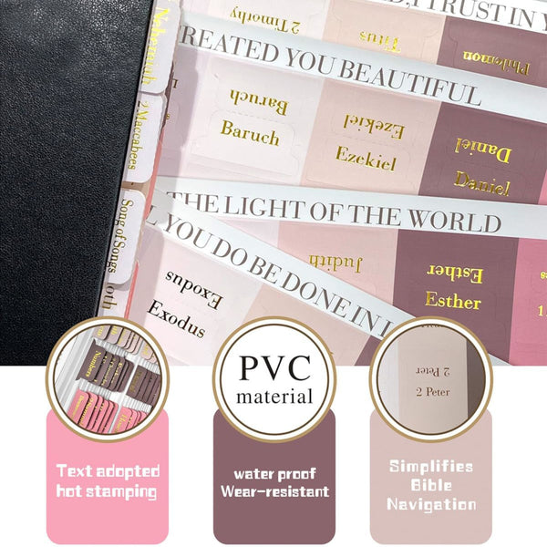 Gold Foil Stamping 180 Removable Adhesive Bible Tabs