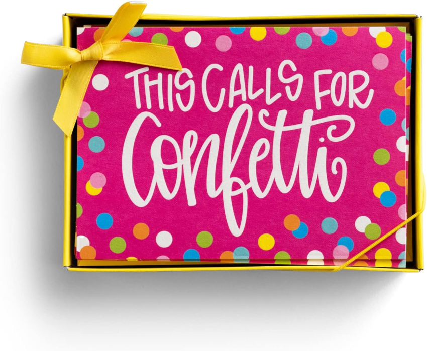 This Calls for Confetti | 10 Blank Celebration Note Cards with Yellow Envelopes (J9649)