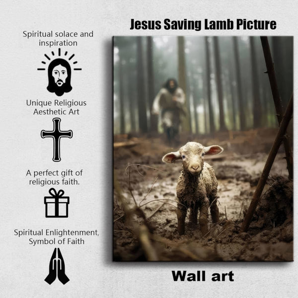Jesus and Lamb Canvas