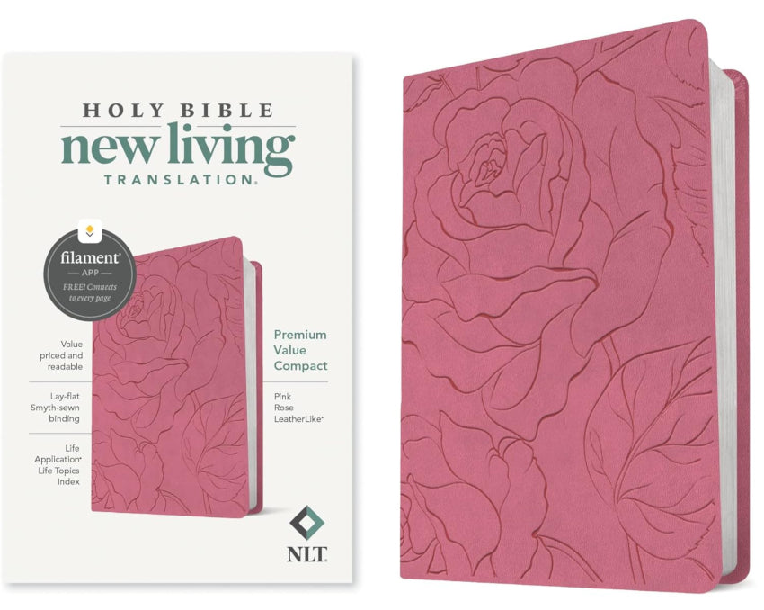 NLT Premium Value Compact Bible Filament Ed Pink Rose