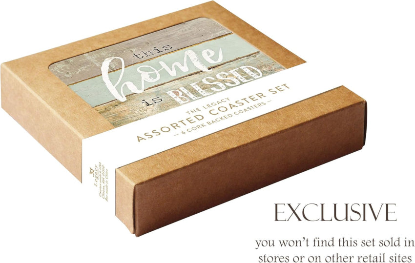 Marla Rae Cork-Backed Coaster Set, 6-Count