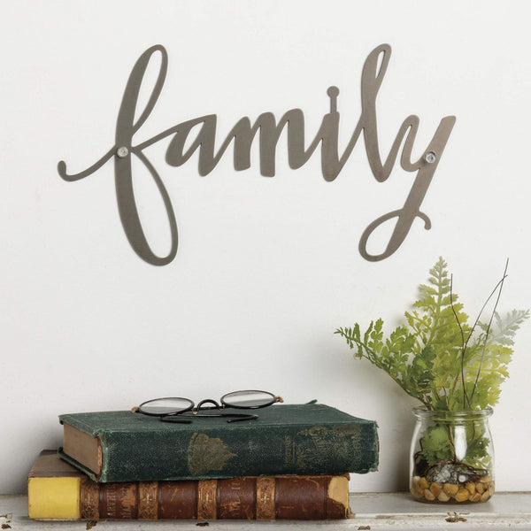Family Precison Cut Metal Word Sign