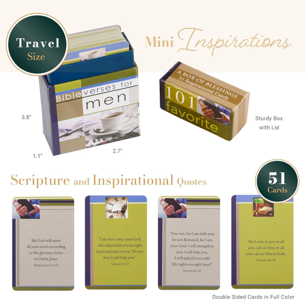101 Favorite Bible Verses for Men Cards, A Box of Blessings (Boxes of Blessing)