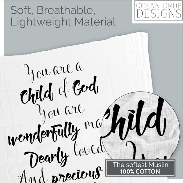 Baby Quote White Muslin Baby Swaddle Wrap
