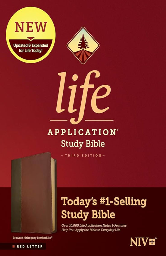 NIV Life Application Study Bible 3rd Ed LeatherLike Brown/Mahogany