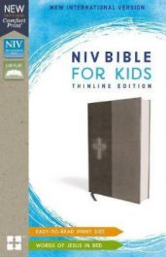 Niv Bible for Kids, Gray, Comfort Print Thinline Edition