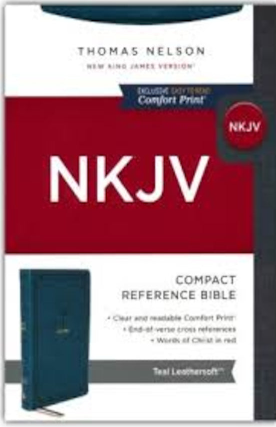 NKJV End-of-Verse Compact Ref Bible Teal