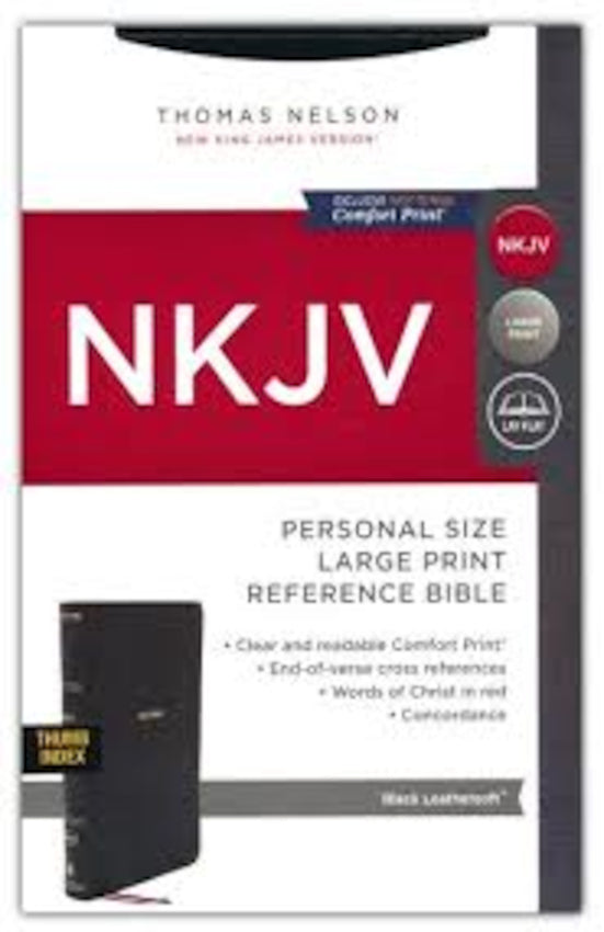 NKJV Personal Size Large Print Ref Bible Comfort Print Black