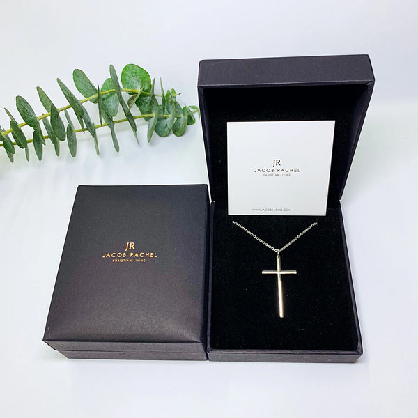Classic Cross Pendant Necklace | White Gold