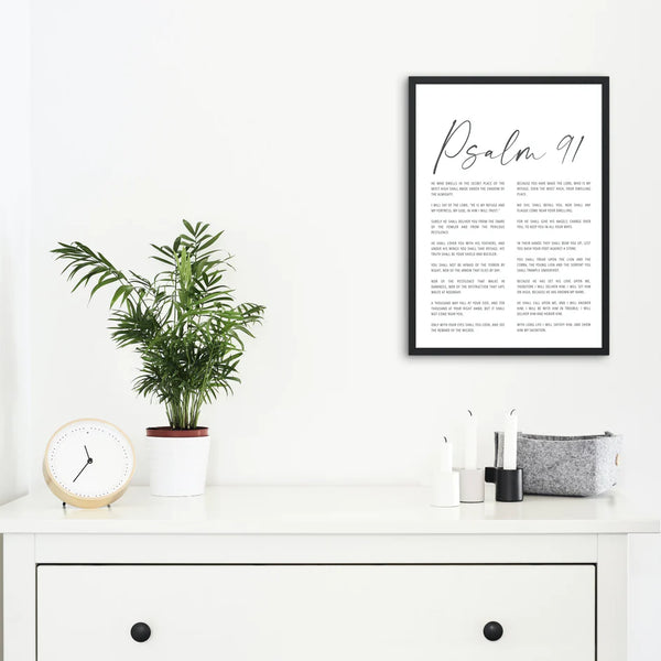 Psalm 91 | A3 Print in Black Frame