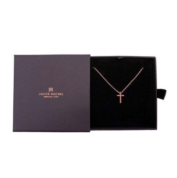 Mini Cross Pendant Necklace | Rose Gold